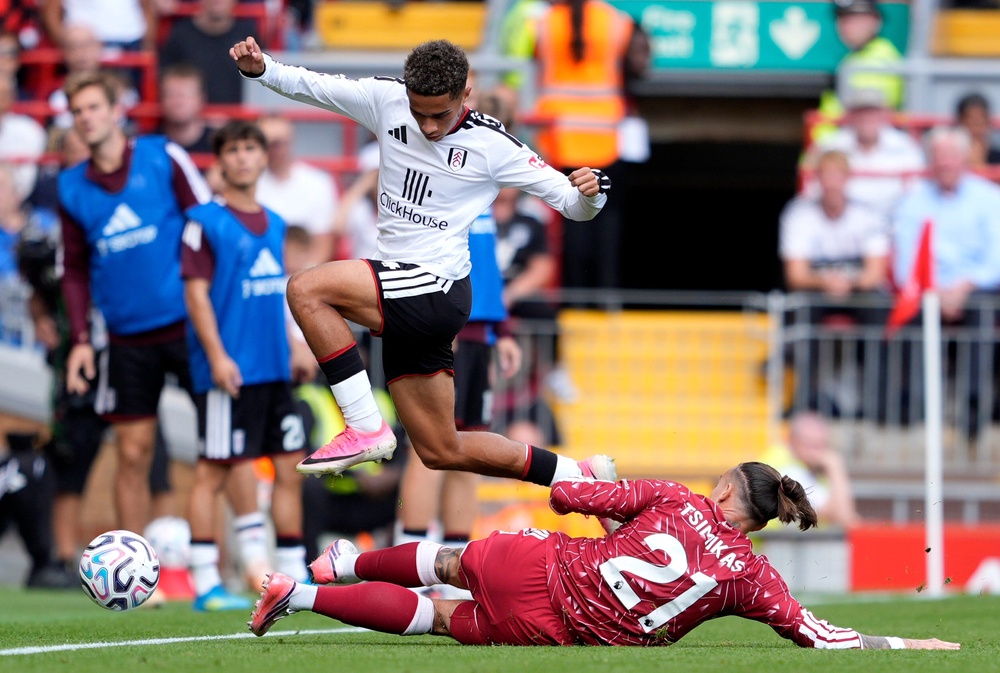 Kostas Tsimikas was unconvincing when starting at left-back for Liverpool against Fulham (PA)