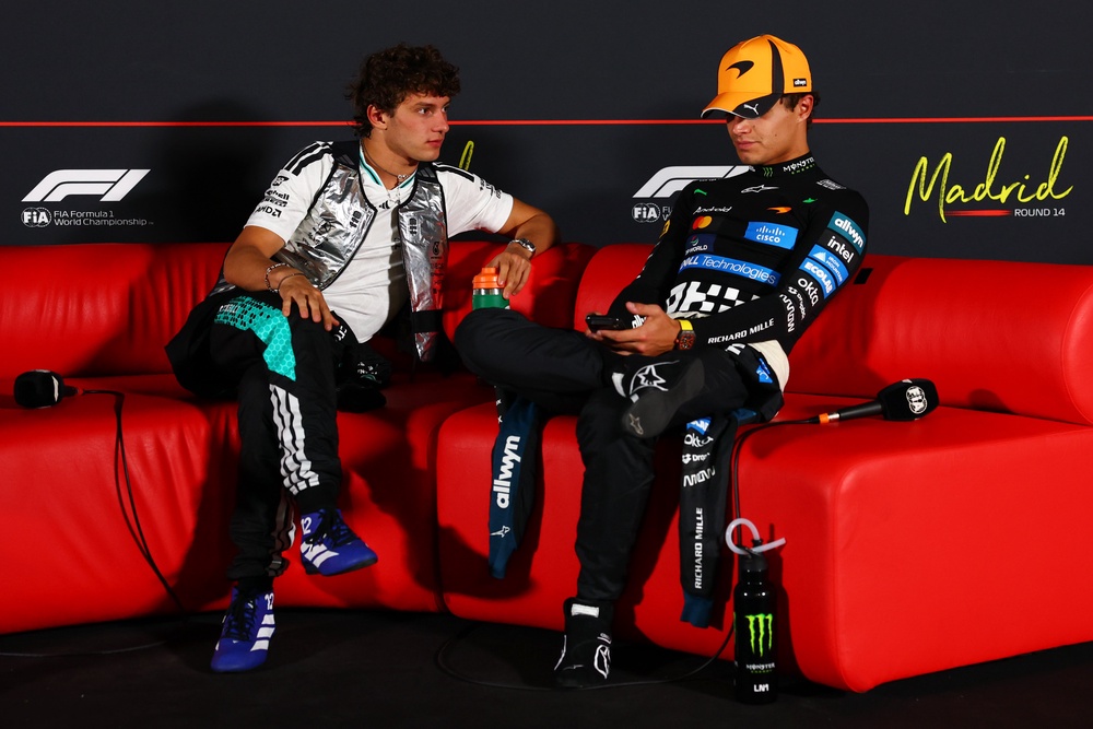 Lando Norris (right) criticised the track after Kimi Antonelli's win (Getty)