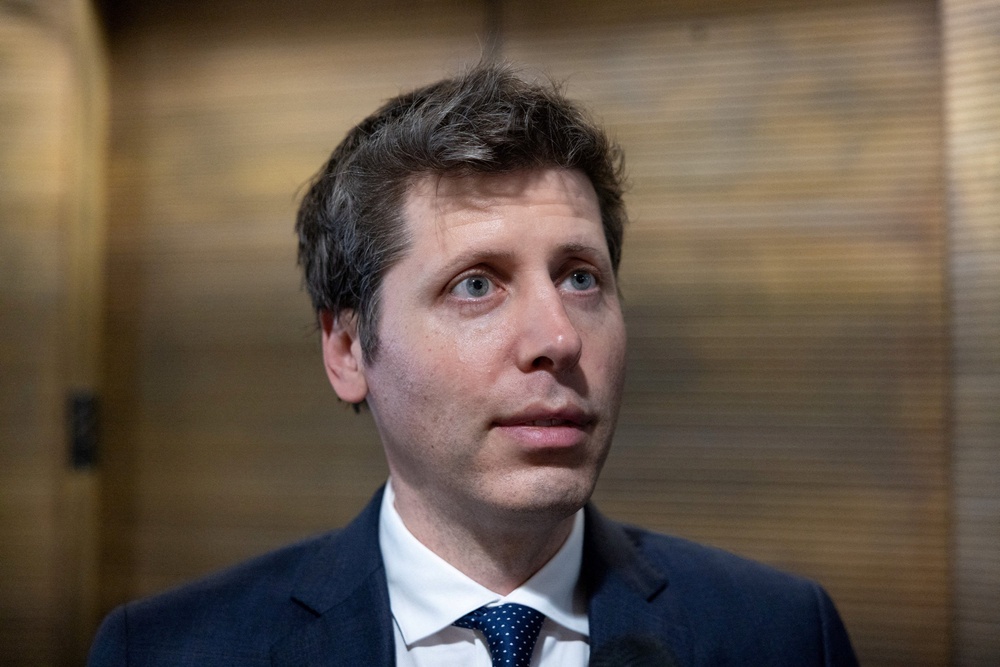 OpenAI CEO Sam Altman speaks to a reporter in the Hart Senate Office Building on Capitol Hill (Reuters)