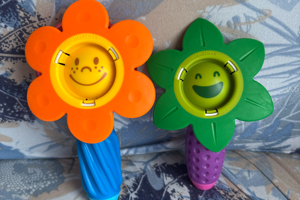 The magnetic toys are well designed for one-year-olds but can be made more challenging (Katie Byrne/The Independent)