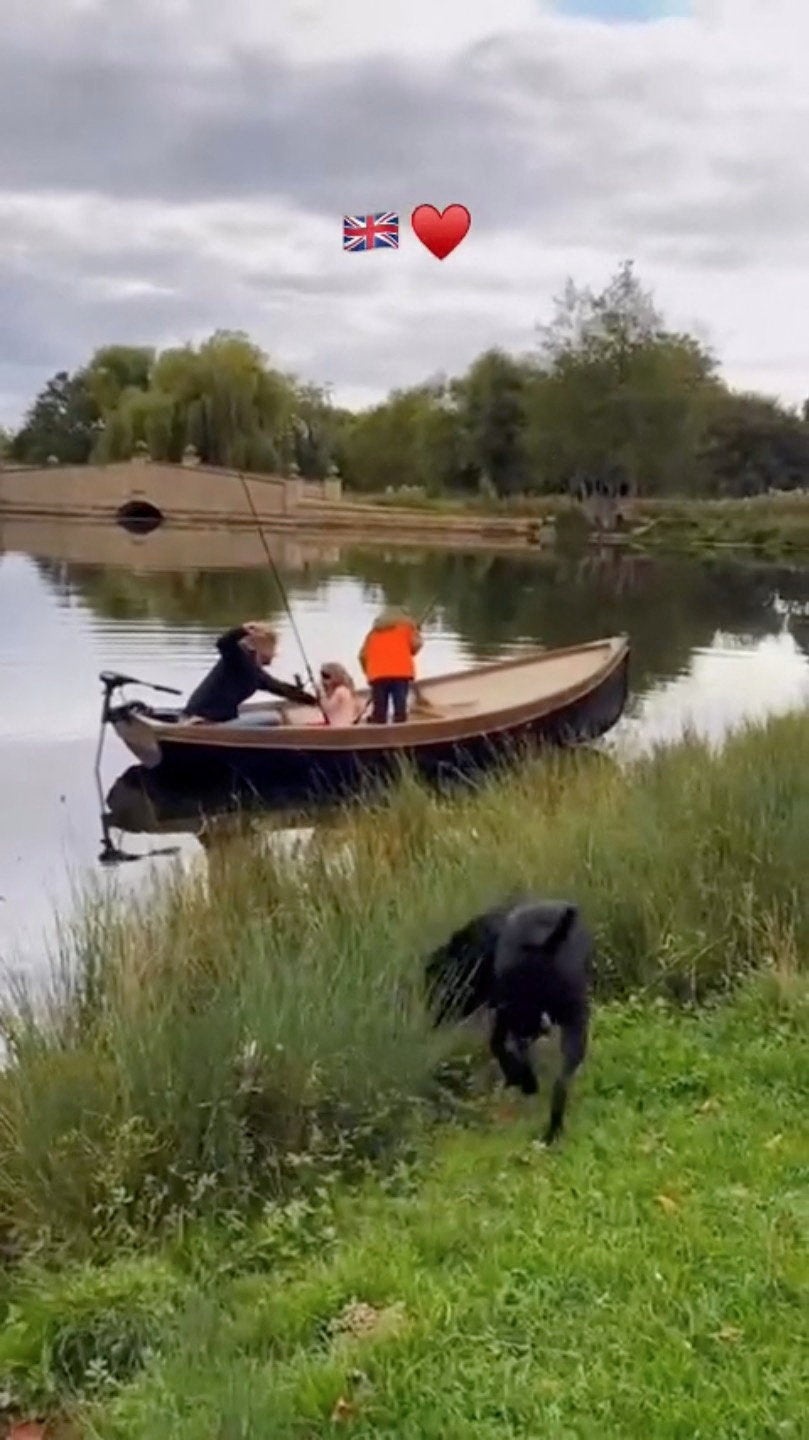 The new reel featured Harry fishing on an empty lake – but the traditional British accompaniment of some cans of lager were absent (Reuters)