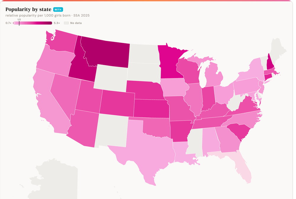 State by state, Holly has its fans and its disinteresteds: It's a well-loved name in Montana, Idaho, New Hampshire and Connecticut, while it doesn't set many hearts alight at all in Florida, Texas or Louisiana (Nameberry)