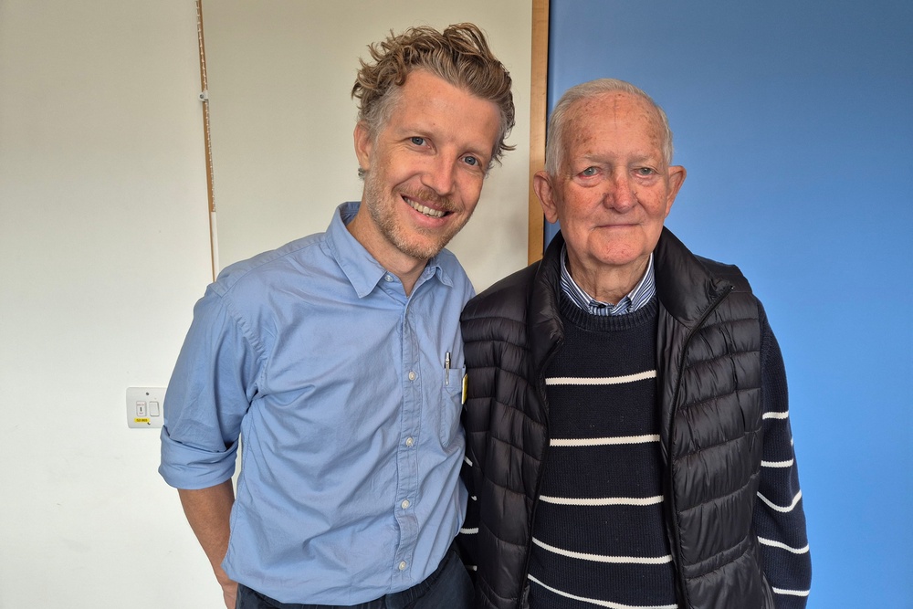 Moorfields Eye Hospital of John Brewer (right) with Josef Huemer, consultant ophthalmologist at Moorfields Eye Hospital. Mr Brewer discovered he had AF during cataract surgery at the hospital (PA)