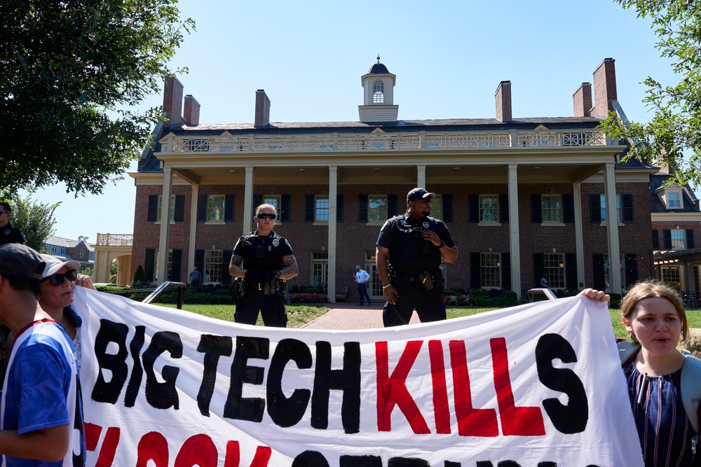 Trump has pushed for fewer regulations on the technology as the biggest AI companies called for a slowdown in development in the name of safety (AFP via Getty Images)
