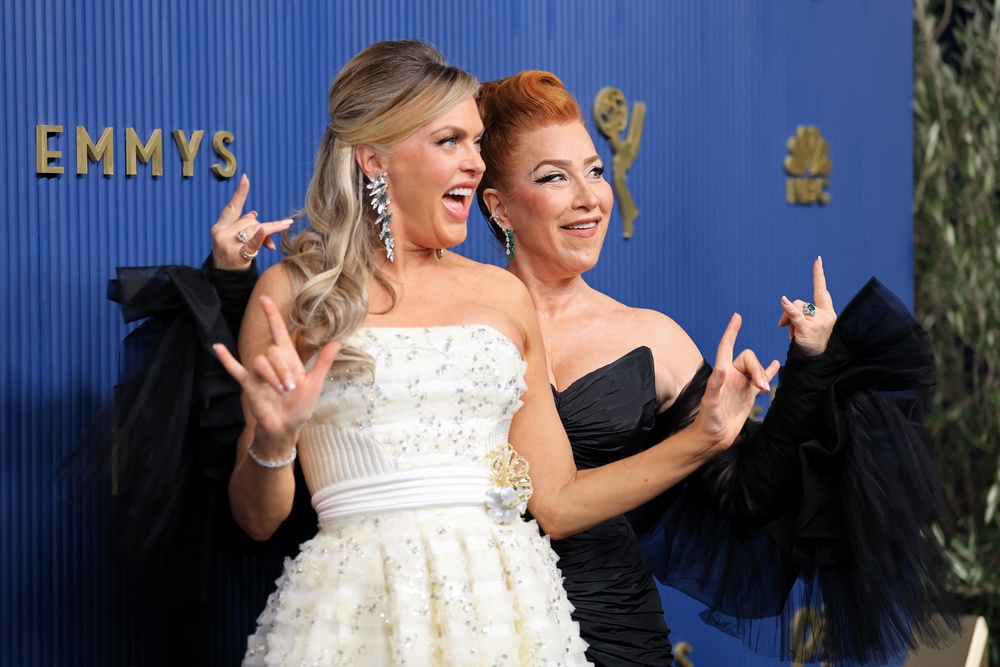 The glam on these beautiful best friends suited them individually and also complimented the other's vibe. Hendrix looked angelic and Walter more fiery (Getty)