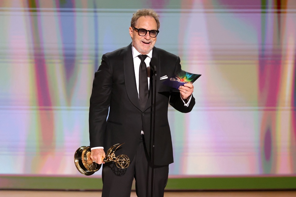 Stephen Root made history when he became the oldest winner in the Outstanding Supporting Actor in a Comedy Series at age 74 for his role on 'Widow's Bay' (Getty)