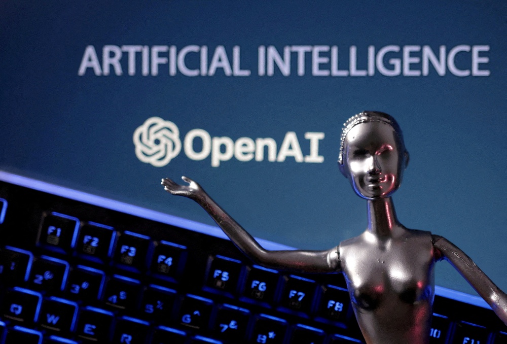 OpenAI logo and AI Artificial Intelligence words are seen in this illustration taken (Reuters)