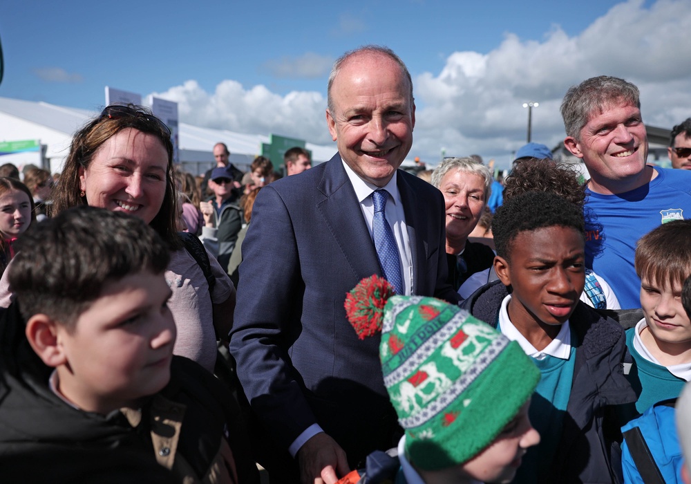 Taoiseach Micheál Martin attends the National Ploughing Championships at Tullamore, Co Offaly (Clodagh Kilcoyne/PA) (PA Wire)