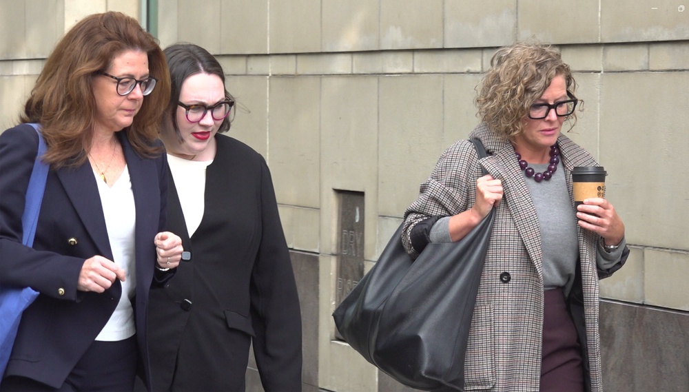 Fiona Donohoe (right) was at Belfast Coroner’s Court (Rebecca Black/PA) (PA Wire)