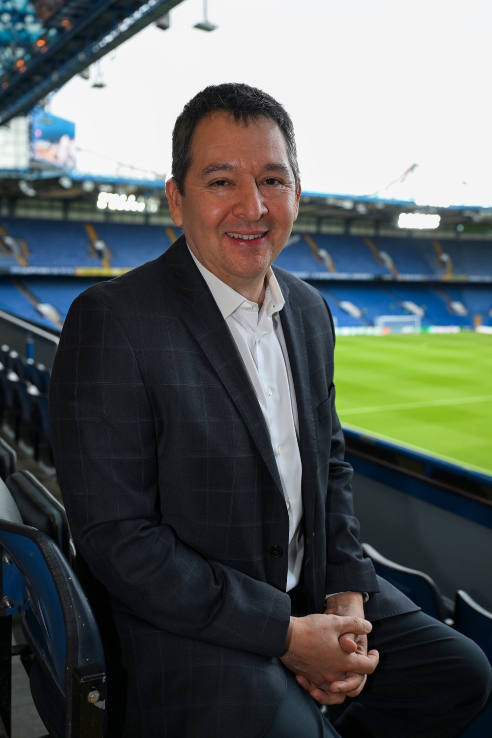 Adriel Lares moved from California to England to take up the CFO role at Chelsea, mirroring Ted Lasso’s transatlantic journey (Chelsea FC via Getty Images)
