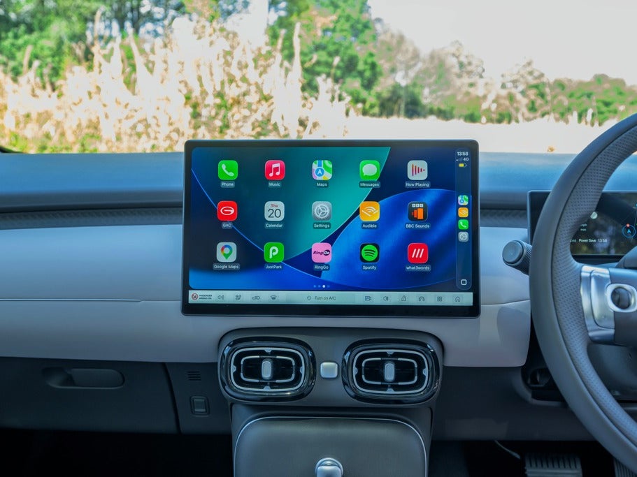 The Aion UTs touchscreen works well with a useful line of fast keys along the bottom (Aion)