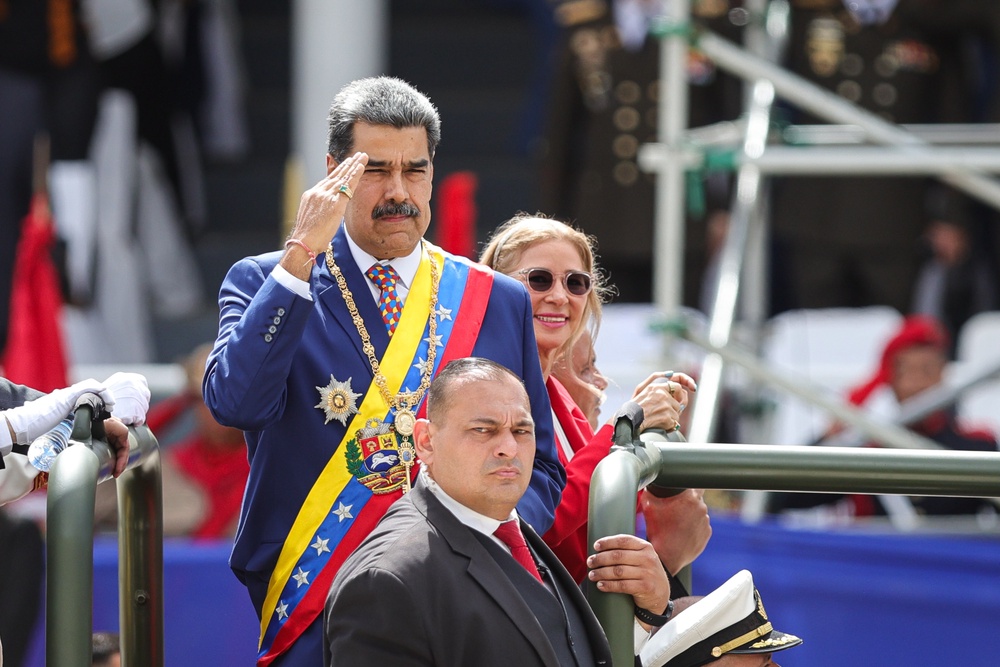 Maduro, 63, and his wife Cilia Flores, 69, are currently awaiting trial at the jail on drug trafficking charges, following a stealth mission by American forces to capture the couple from their Carcas home in early January (Getty Images)