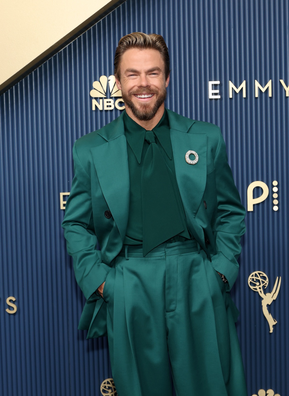Derek Hough appeared at the Emmys last night (Getty)