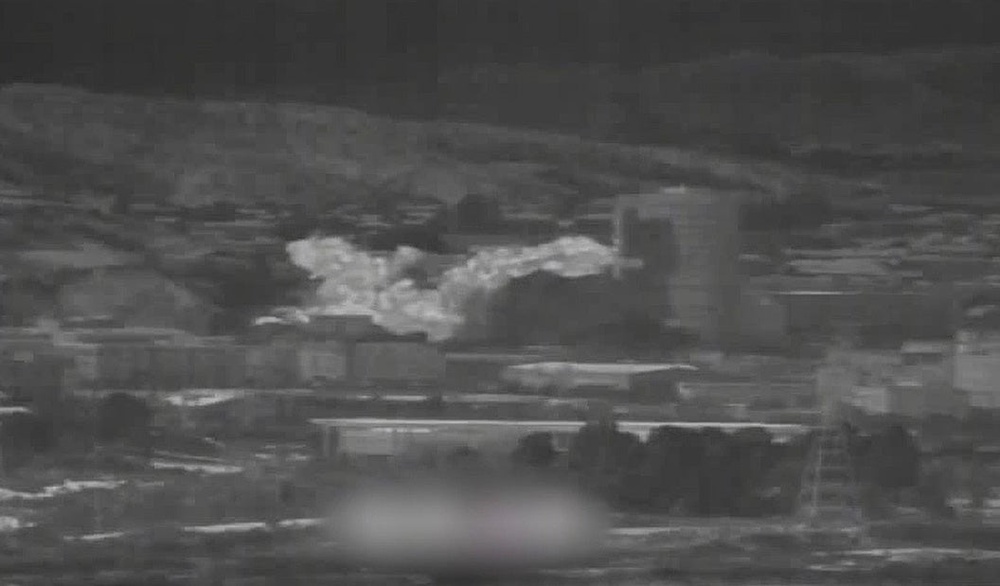 An image from a thermal observation device shows the demolition of the inter-Korean liaison office in Kaesong (Getty)