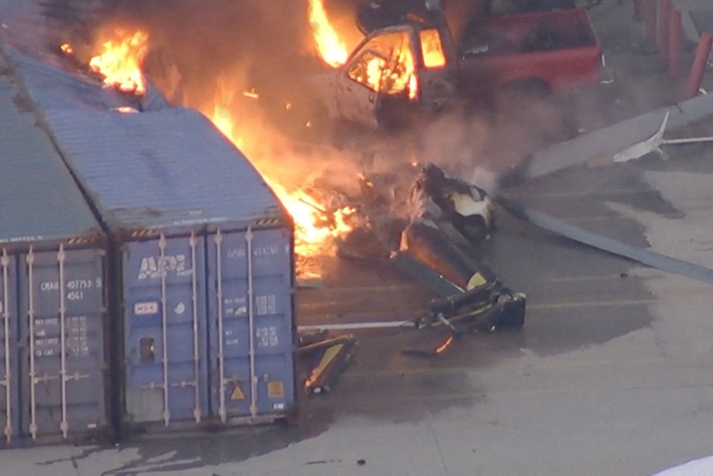 The NBC news team had been covering a Metro bus collision before crashing in Chatsworth (Reuters)