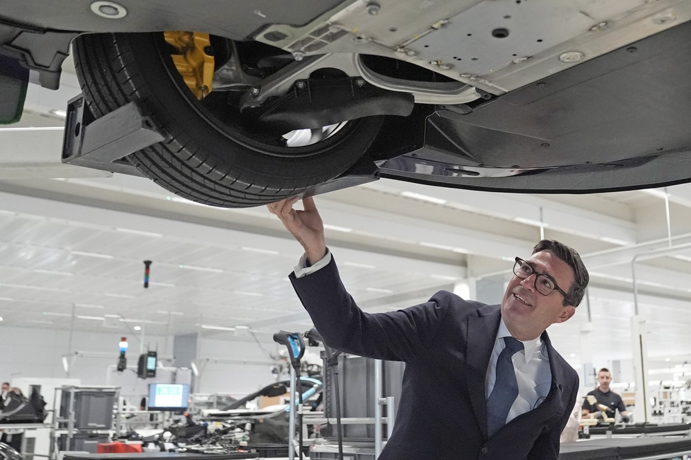 Prime Minister Andy Burnham spoke during a visit to the McLaren Technology Centre in Woking, Surrey (Stefan Rousseau/PA) (PA Wire)