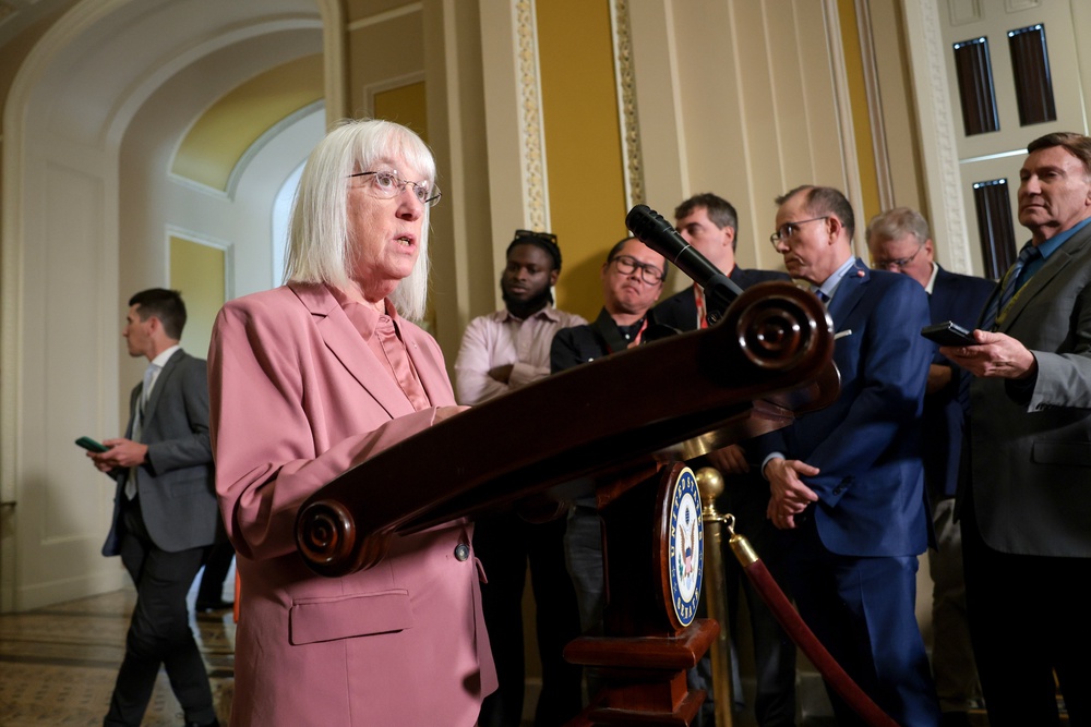 Senator Patty Murray (pictured) accused Trump of setting 'billions upon billions in taxpayer dollars on fire' (Getty)