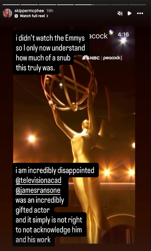 Jamie McPhee said she is 'incredibly disappointed' that her late husband was left out of the In Memoriam tributes (Instagram)