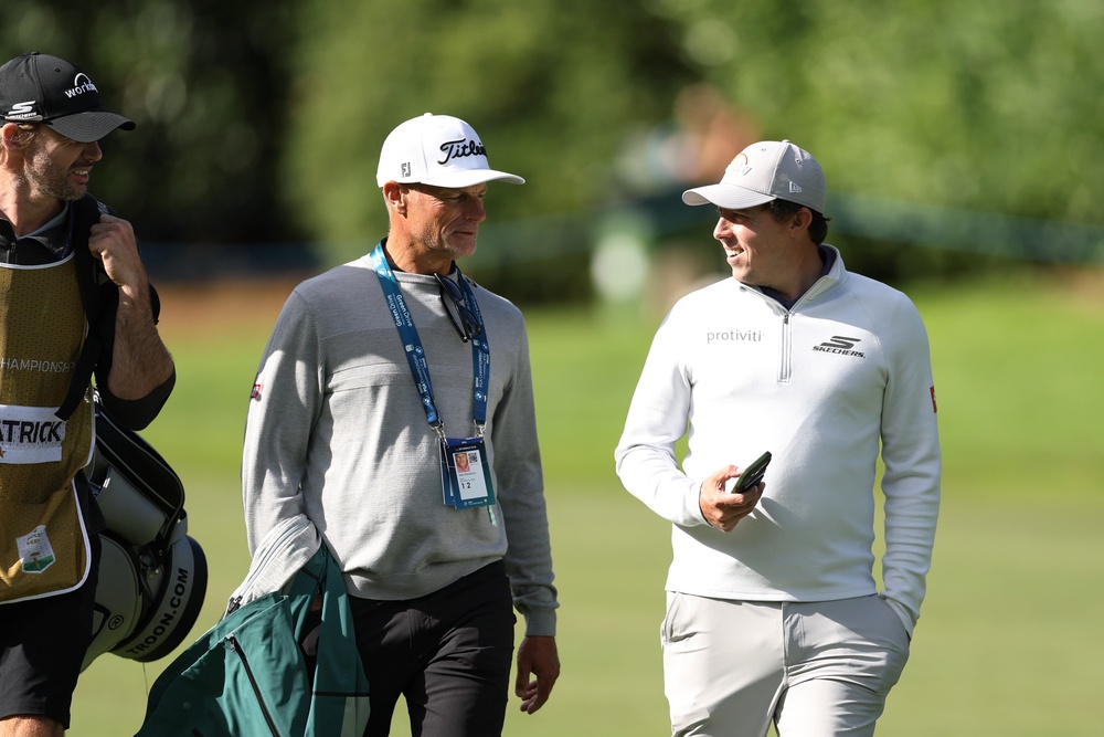 Fitzpatrick (right) has been preparing for the BMW PGA Championship at Wentworth this week (Getty)