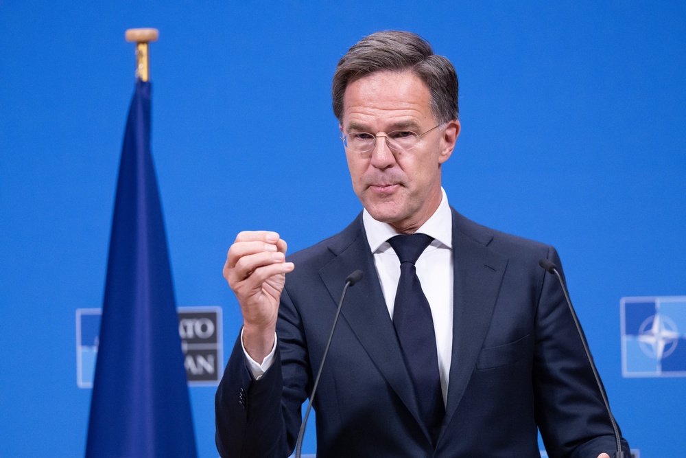 Nato secretary general Mark Rutte was speaking in Oxfordshire (Omar Havana/AP) (AP)