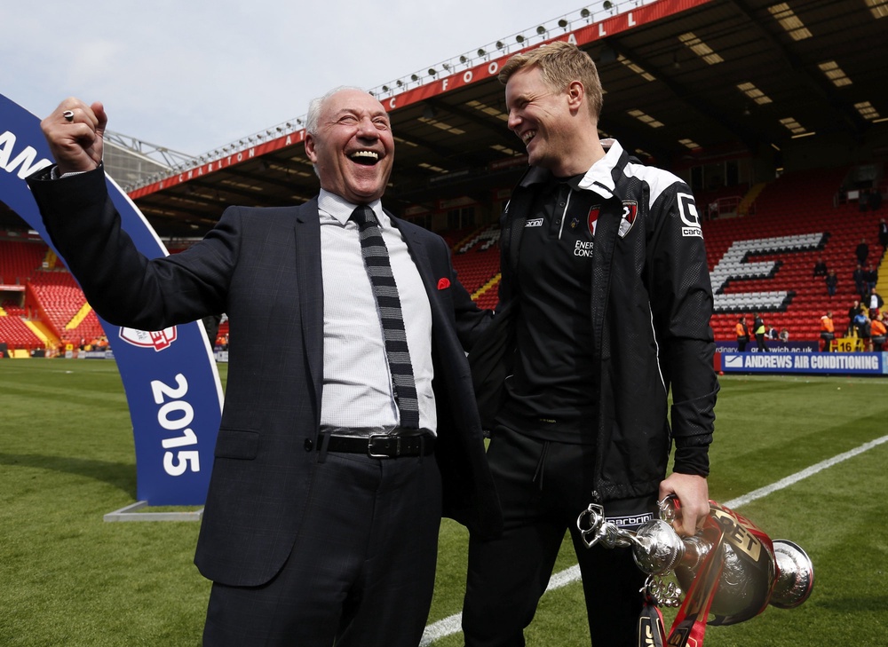 Former owner Jeff Mostyn and manager Eddie Howe were instrumental in reviving the club (Getty)