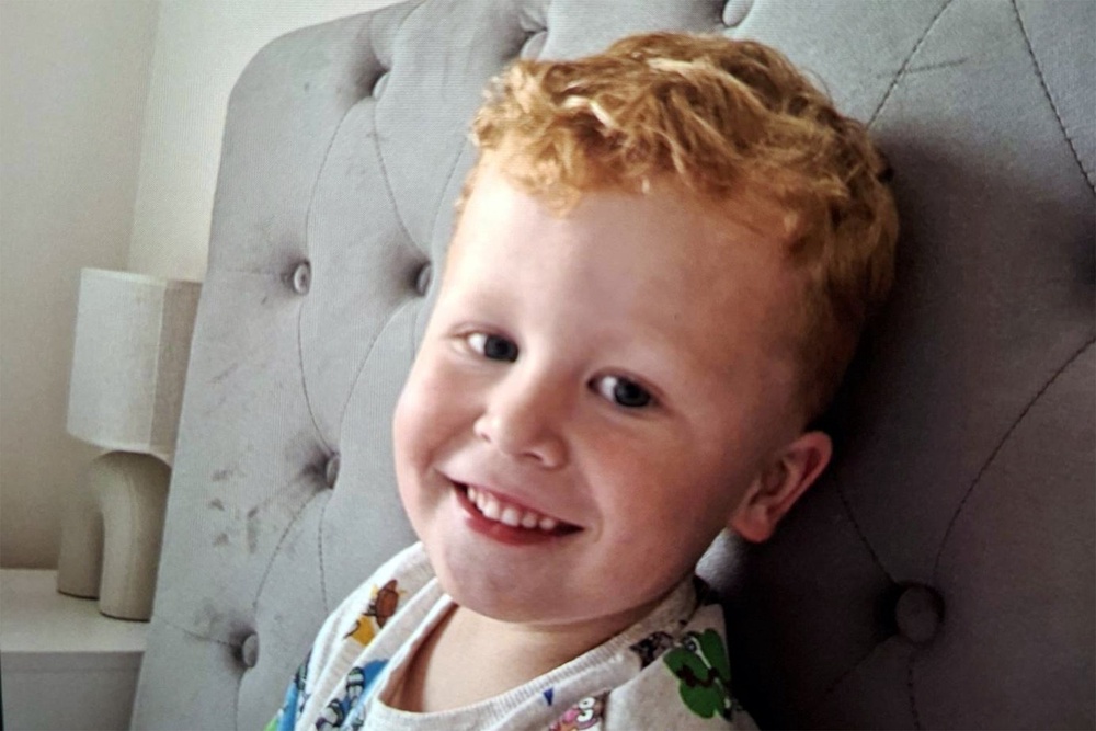 Noah, pictured, was last seen wearing a white Bluey t-shirt, shorts and white trainers (Suffolk Constabulary)