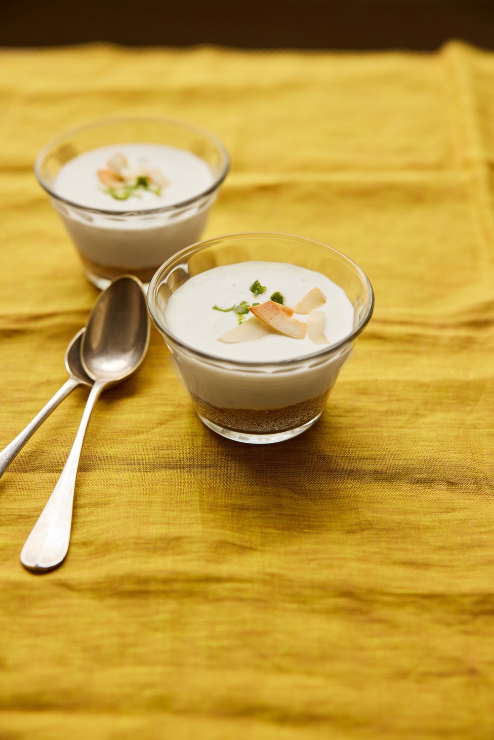 Coconut and lime cheesecake pots – no baking required (Matt Russell)