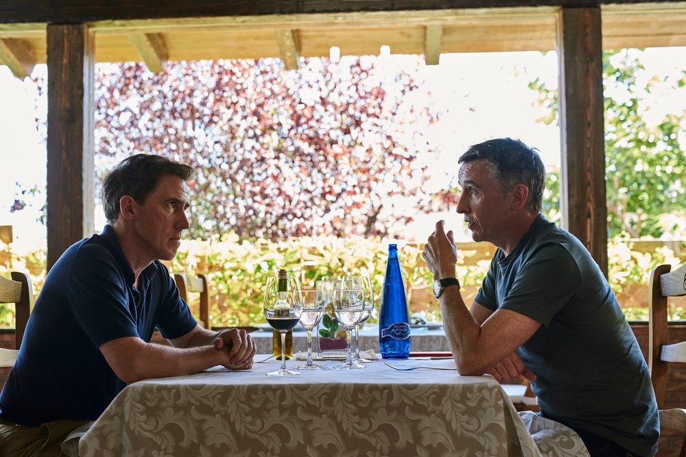 Brydon and Coogan sparring in ‘The Trip to Spain’ (Sky)