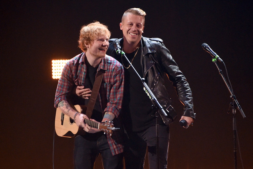 Macklemore, right, and Ed Sheeran have been on tour together (Getty)