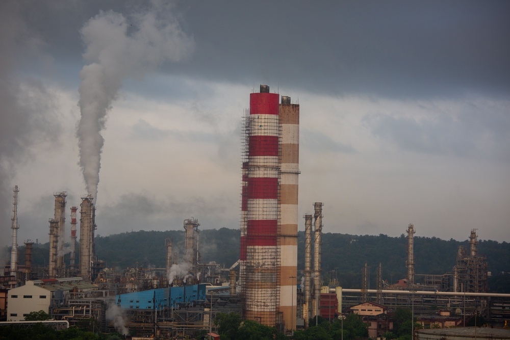 A general view shows a section of the Mangalore Refinery and Petrochemicals Limited (MRPL) refinery (Getty)