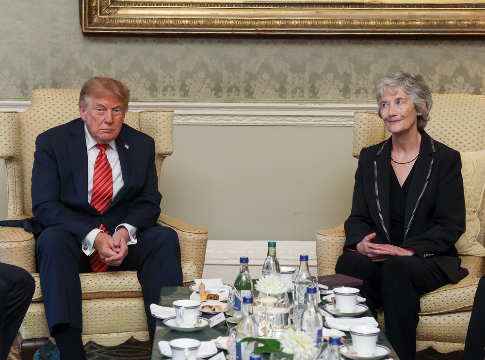 President Catherine Connolly and President Donald Trump at Áras an Uachtaráin (Maxwells/PA) (PA Media)