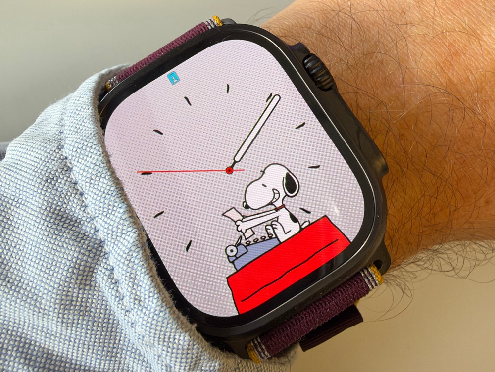 The Ultra 4 offers a bigger screen than the Series 11 – which means a bigger Snoopy, as well as the ability to display more information (Andrew Griffin/The Independent)