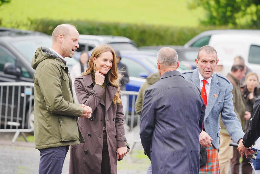 The Duke and Duchess of Rothesay visited Bute Shinty Club (Ben Birchall/PA) (PA Wire)