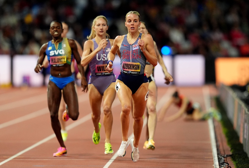Keely Hodgkinson at the World Athletics Ultimate Championship in Budapest