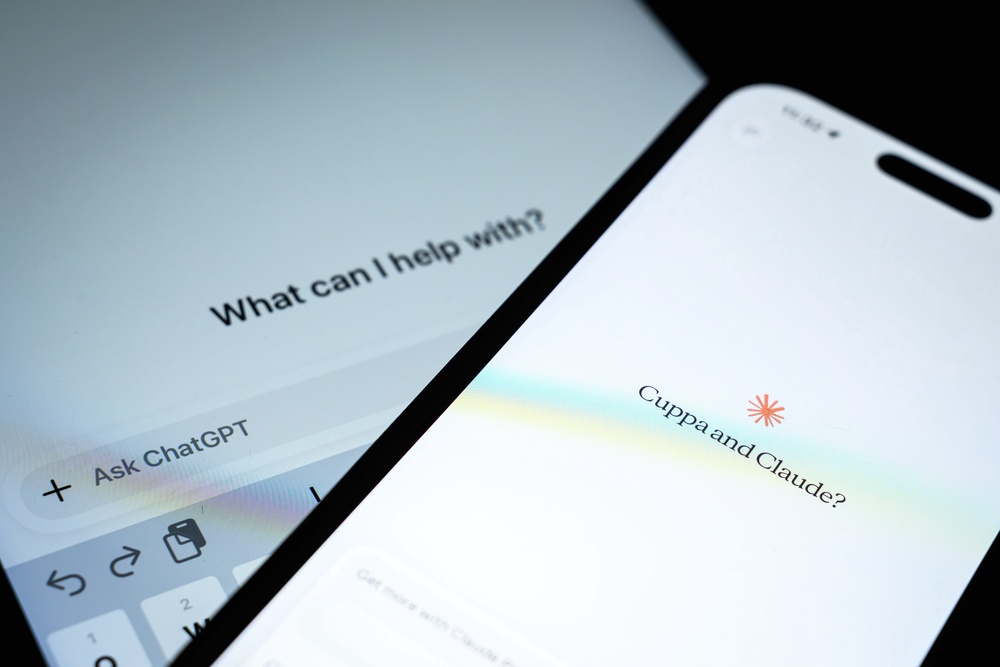 OpenAI’s ChatGPT and Anthropic’s Claude apps are displayed on the screens of devices on 16 September, 2026 in London, England (Getty)