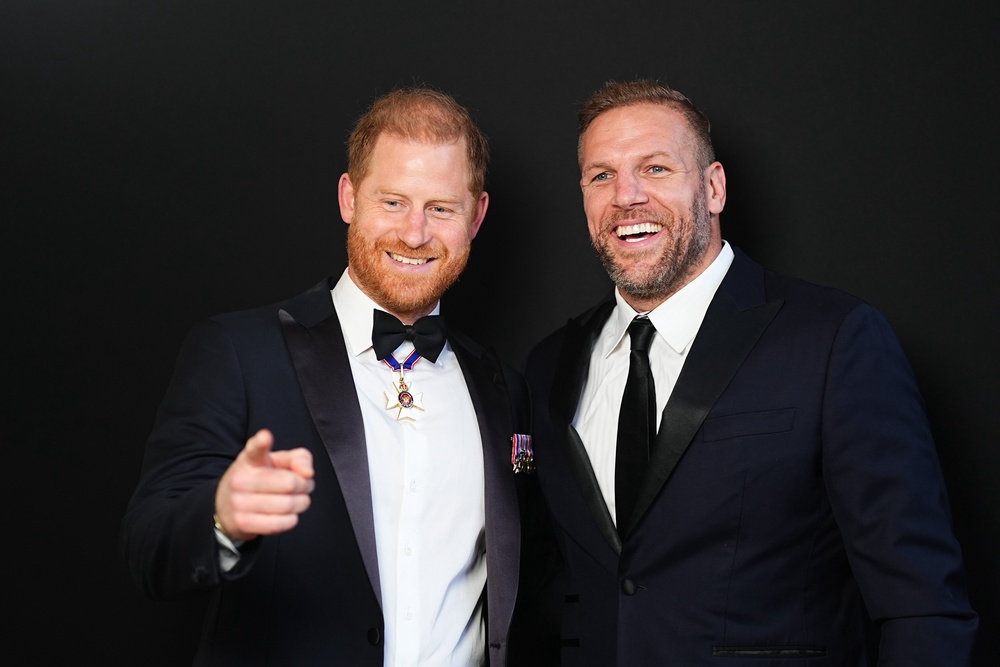 The Duke of Sussex poses with James Haskell at the Invictus Spirit Awards (Aaron Chown/PA Wire/PA Images) (PA Wire)
