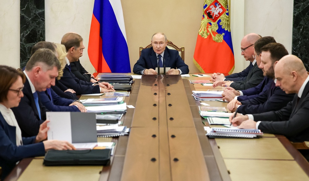 Russian president Vladimir Putin chairs a meeting on economic issues at the Kremlin in Moscow, Russia, 17 September 2026 (Reuters)