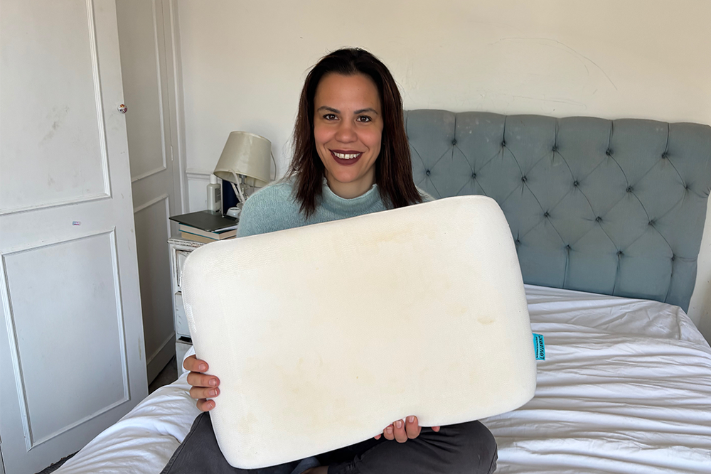The memory foam held my head and neck in a much more stable position (Zoe Griffin/The Independent)
