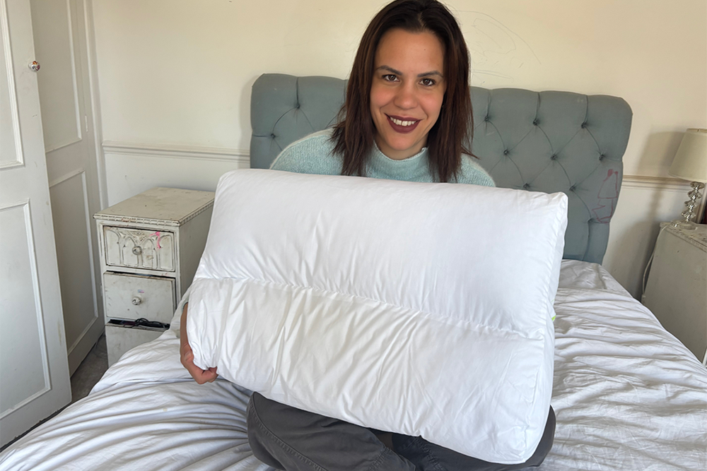 The height of the pillow can’t be adjusted but I found it  perfectly comfortable (Zoe Griffin/The Independent)
