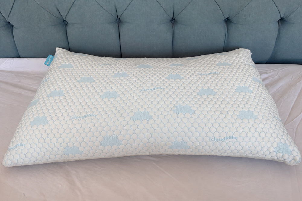 The cooling texture’s just on one side of the pillow so you can flip it around in winter (Zoe Griffin/The Independent)