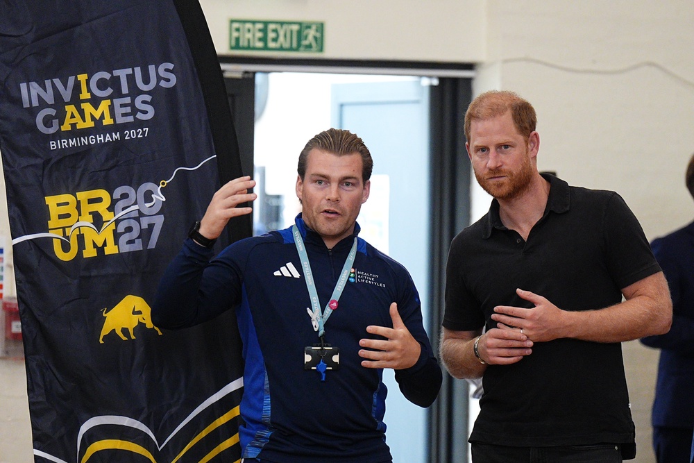 Prince Harry attends the launch of the INSPIRE: Invictus Games Birmingham 2027 education programme during his visit to Ninestiles School (Getty)