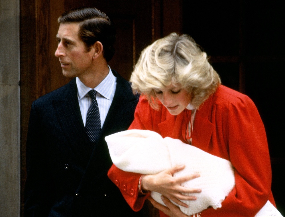 The Prince and Princess of Wales leaving hospital with their new baby Prince Henry (Harry). He was born on September 15 1984 (PA) (PA Archive)