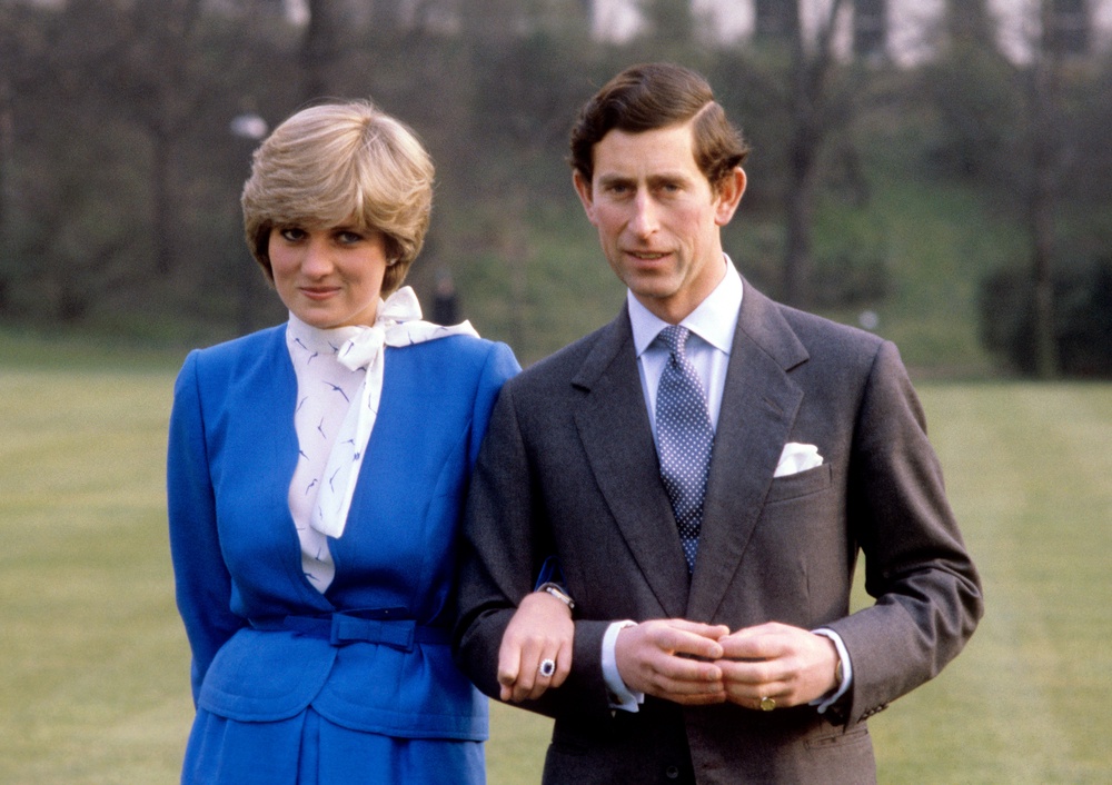 Charles and Diana at Buckingham Palace in 1981 following the announcement of their engagement (Ron Bell/PA) (PA Archive)
