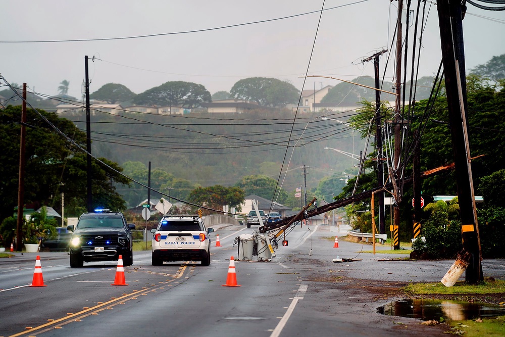 Downed power lines caused by Hurricane Lowell (AP)