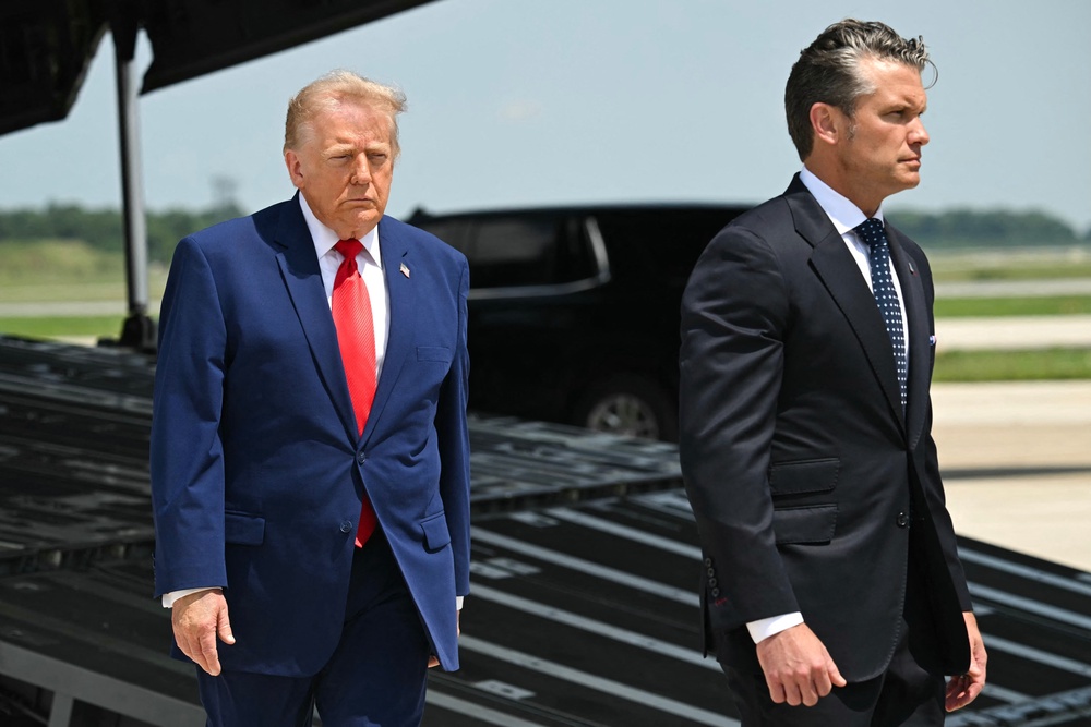 In July, Trump attended the dignified transfer of four service members killed in the Middle East — the third such ritual that the president attended since the start of the war (AFP via Getty Images)