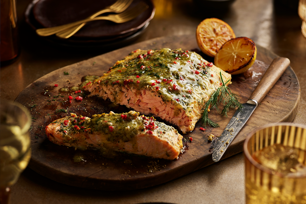 Salmon en papillote with dill and orange butter is one of the fish mains (Waitrose)