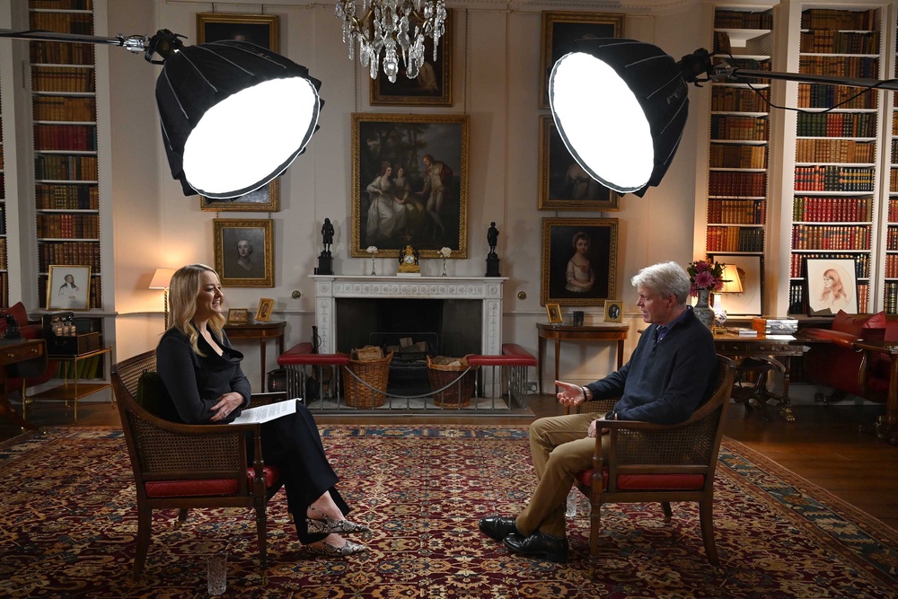 Earl Spencer being interviewed by Laura Kuenssberg (Jeff Overs/BBC) (PA Media)