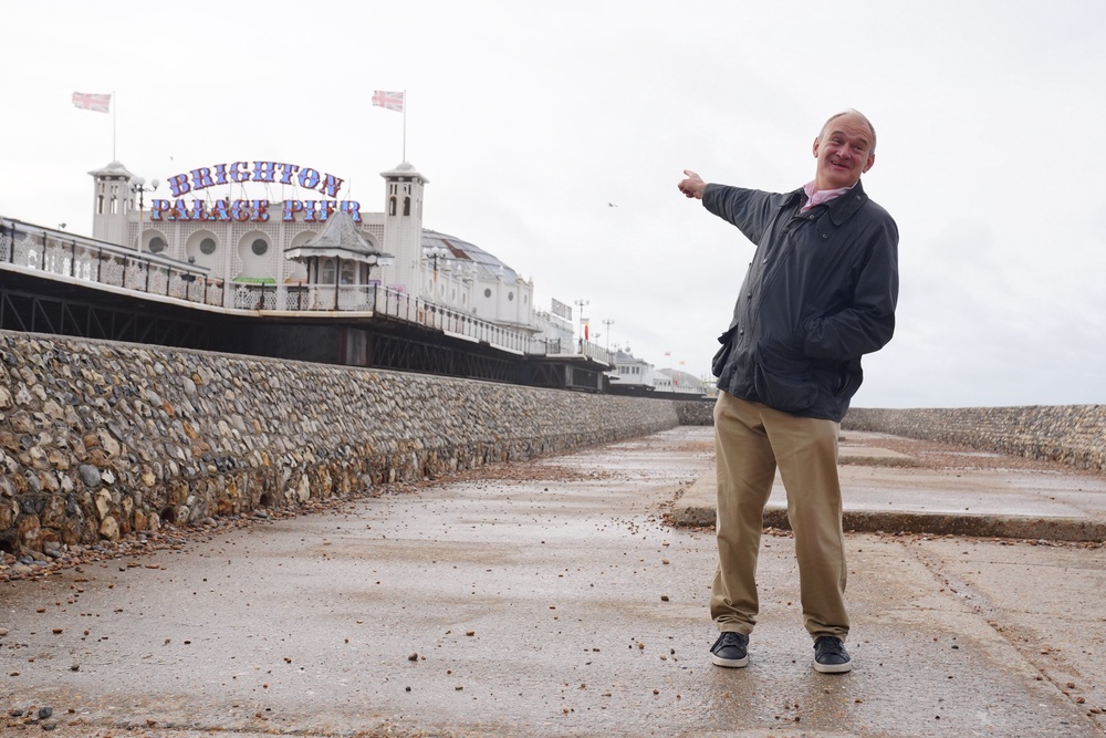 Liberal Democrat leader Sir Ed Davey at Brighton Palace Pier ahead of the Liberal Democrat conference (Stefan Rousseau/PA) (PA Wire)