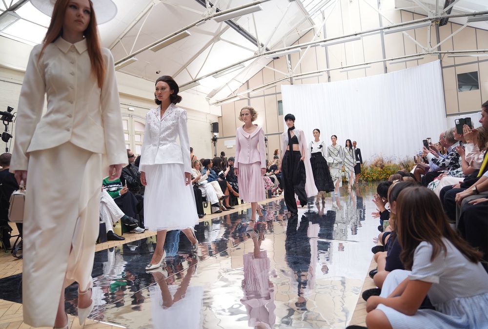 Models on the catwalk at the Patrick McDowell show at Yeomanry House, London, during London Fashion Week. Picture date: Saturday September 19, 2026.