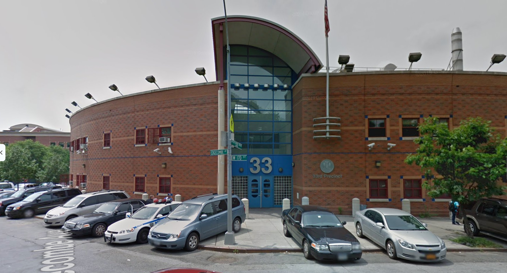 The man went to the 33rd Precinct stationhouse in Washington Heights with his two cousins on September 11 as police investigated Williams’ killing, but he was not charged until the following day (Google Maps)